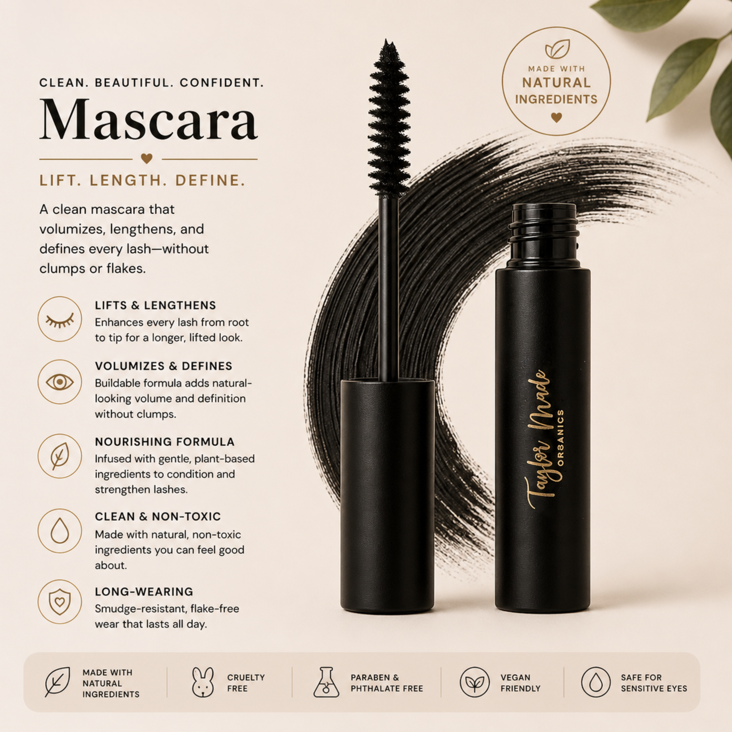 Mascara | Clean Beauty – Volumizing, Lengthening & Non-Toxic