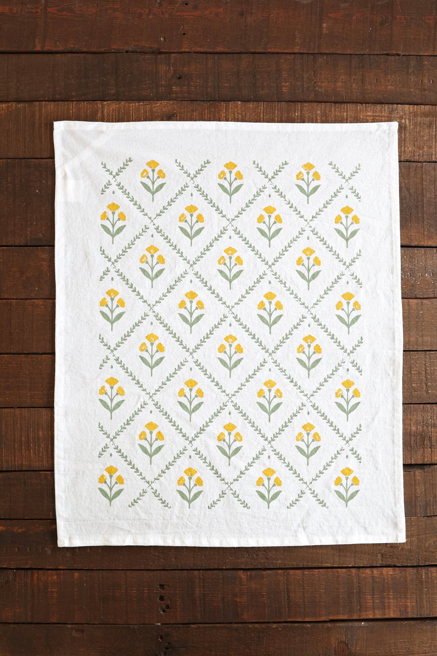Golden Bloom Tea Towel