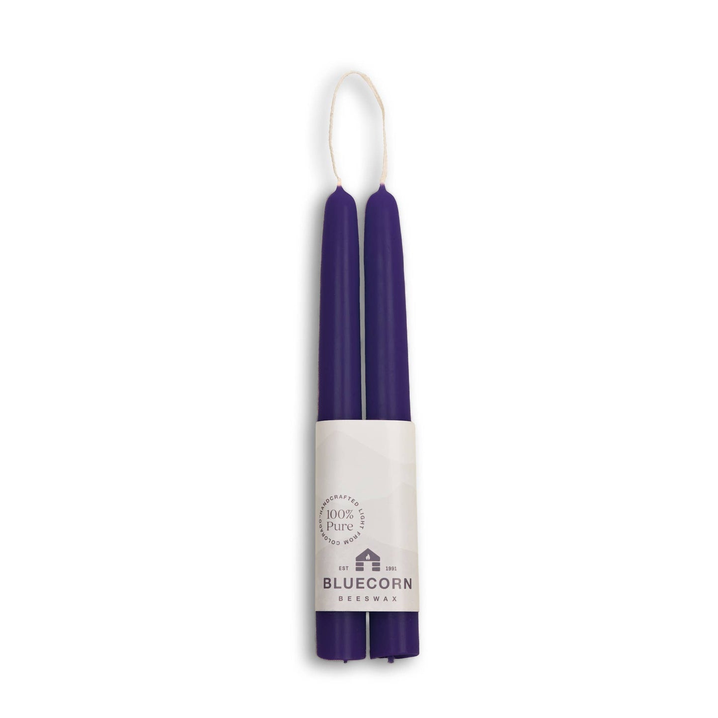 Pair of Hand-Dipped Beeswax Taper Candles