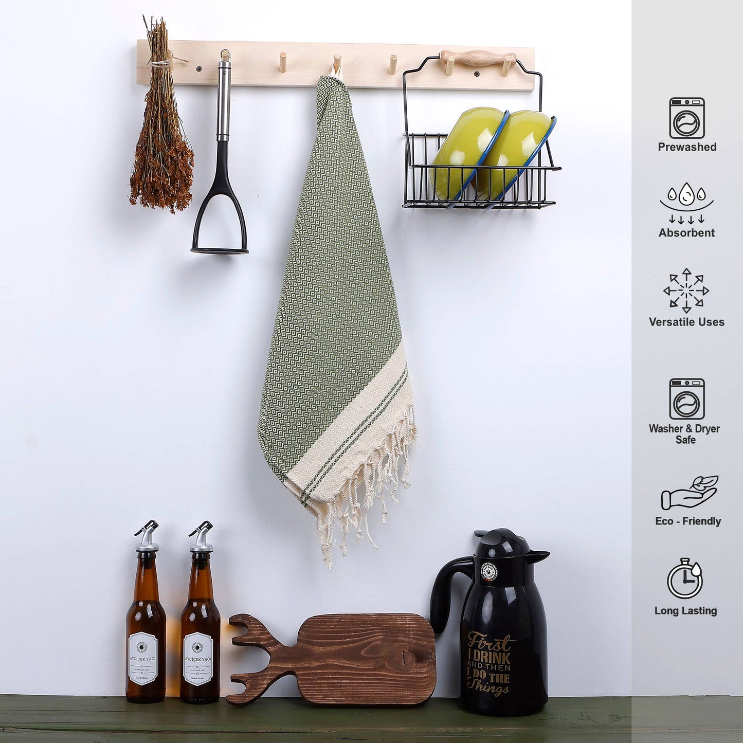 Decorative Turkish Hand Towels for Bathroom & Kitchen