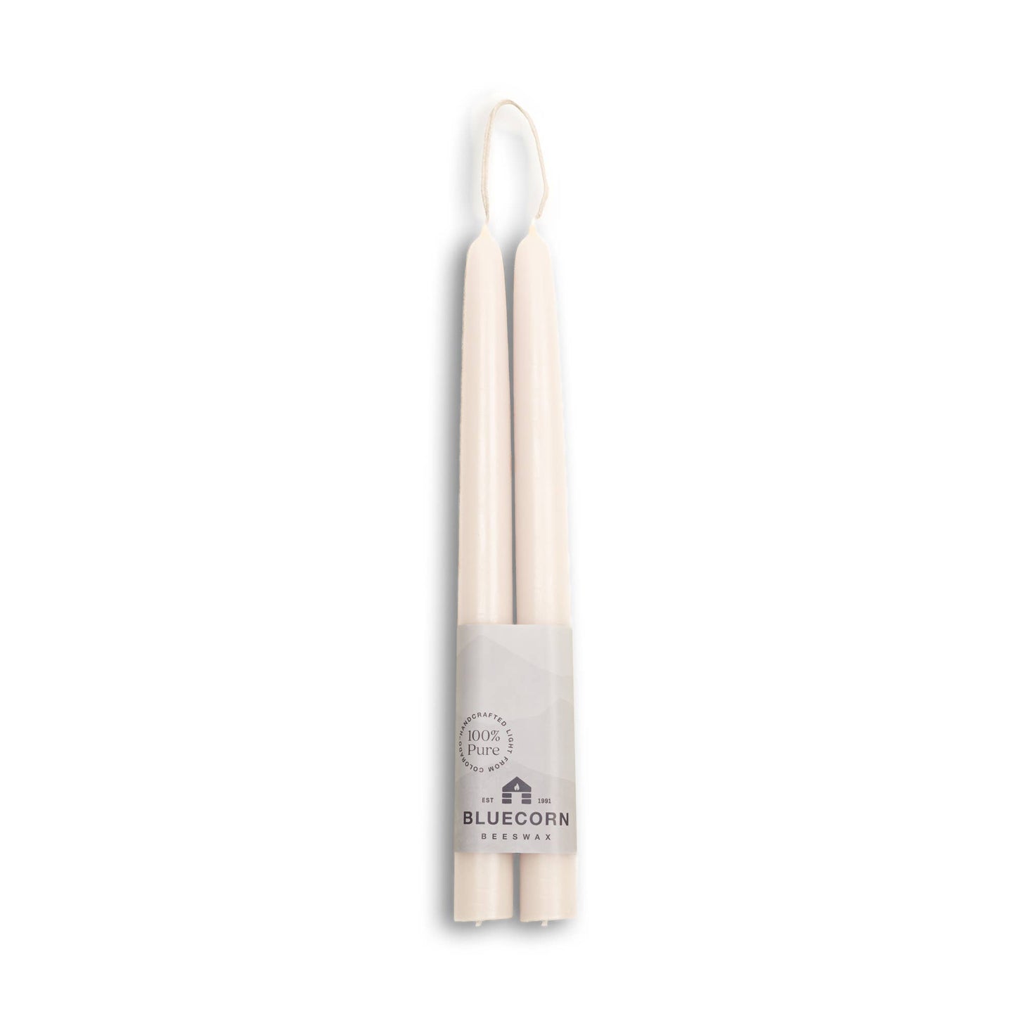 Pair of Hand-Dipped Beeswax Taper Candles