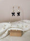 Black Bow Earrings with Pearls