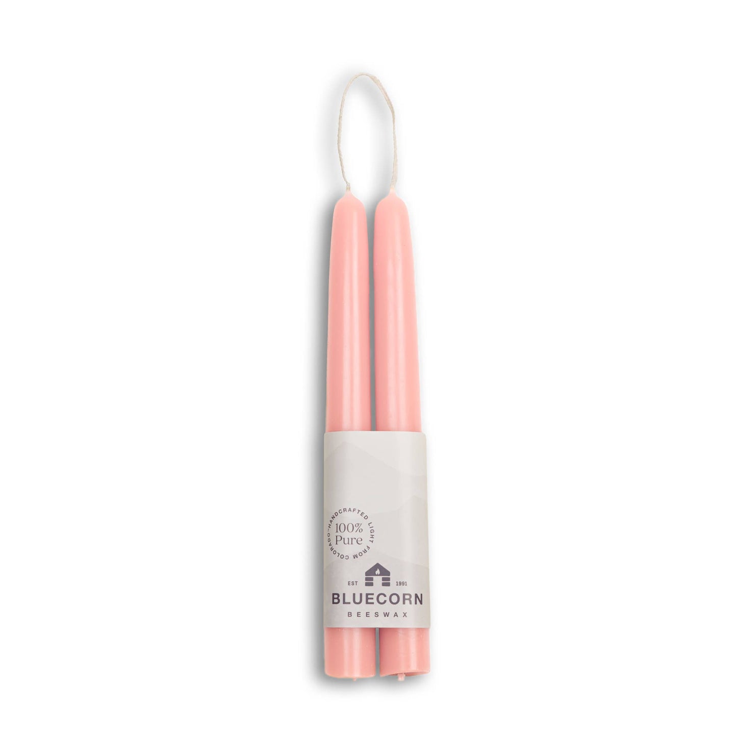 Pair of Hand-Dipped Beeswax Taper Candles