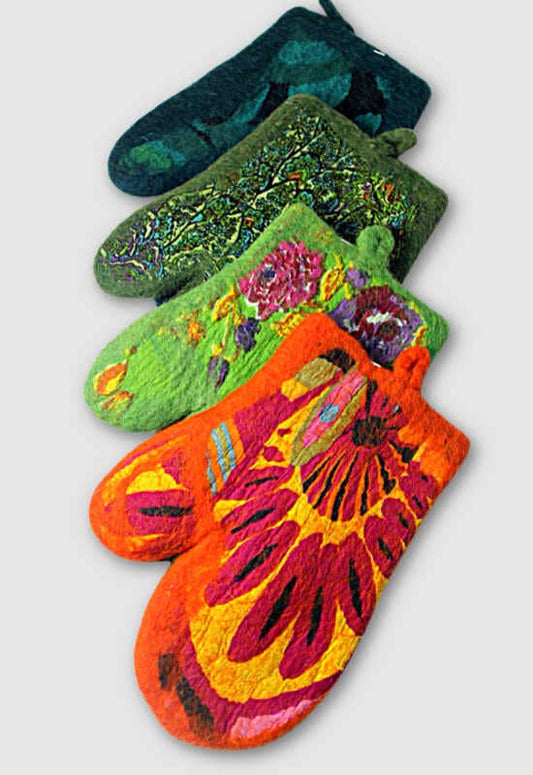 Felt Oven Mitt, Cotton Infused