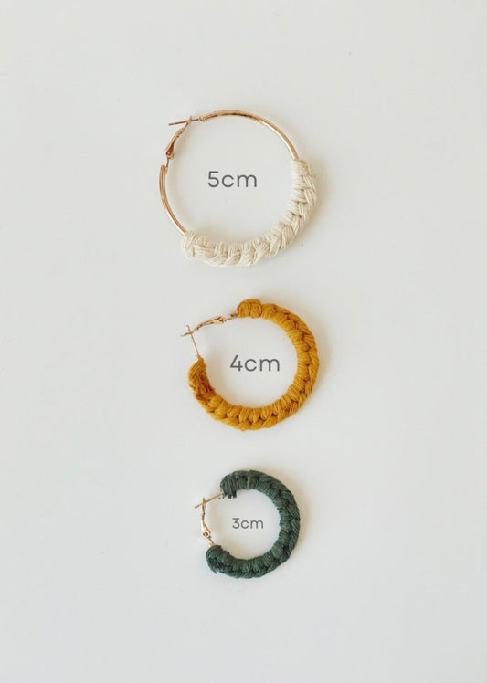 Hoop Earrings with Macrame
